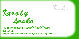 karoly lasko business card